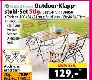 Outdoor-Klappstuhl-Set 5tlg.