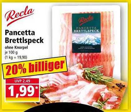 Pancetta Brettlspeck ohne Knorpel je 100 g