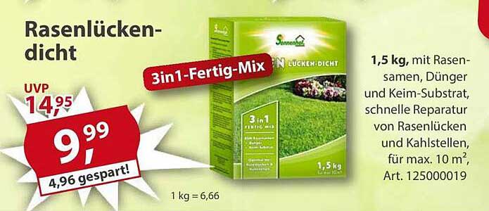 Rasenlücken-dicht 3in1-Fertig-Mix