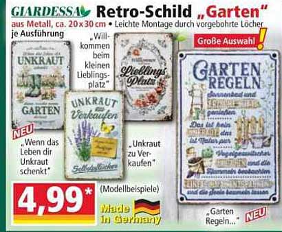 Retro-Schild „Garten“