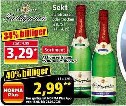 Sekt
halbtrocken
oder trocken
je 0,75 l