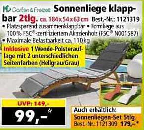 Sonnenliege klappbar 2tlg.
