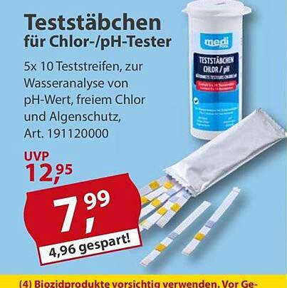 Teststäbchen für Chlor-/pH-Tester