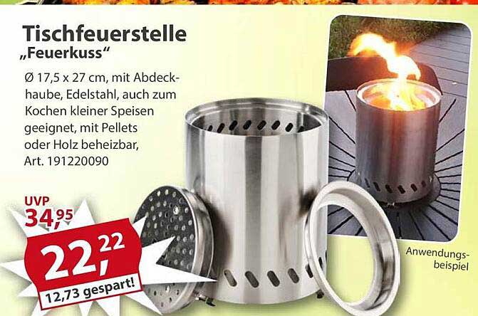 Tischfeuerstelle „Feuerkuss“