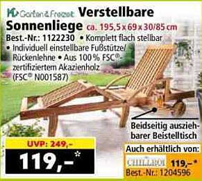 Verstellbare Sonnenliege