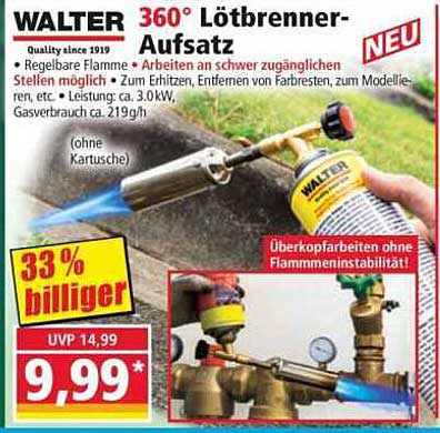 WALTER 360° Lötbrenner-Aufsatz