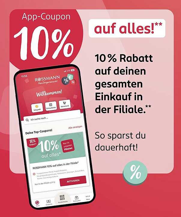 10 % Rabatt auf deinen gesamten Einkauf in der Filiale!