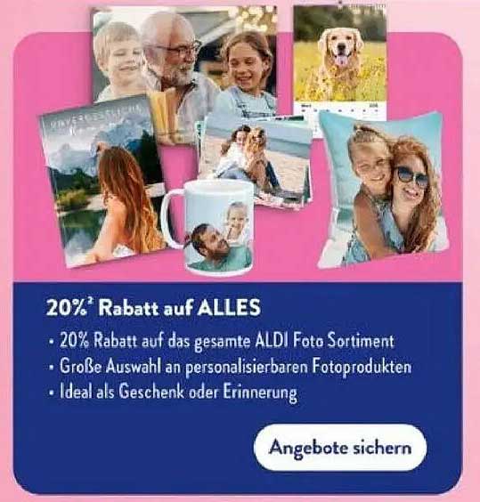 20% Rabatt auf das gesamte ALDI Foto Sortiment