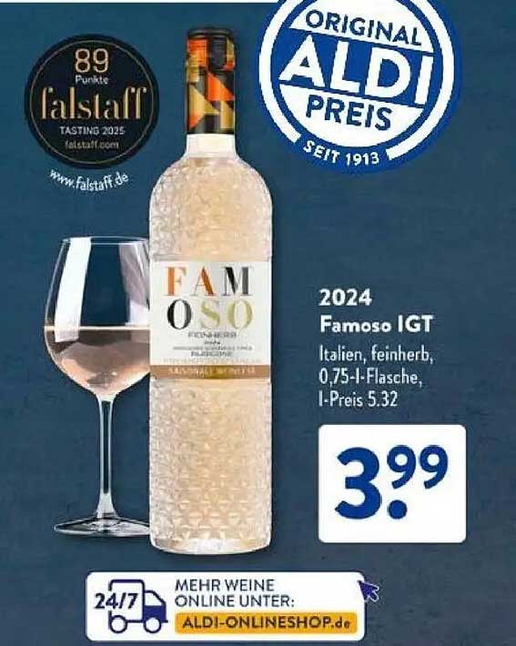 2024 Famoso IGT - Italien, feinherb, 0,75-l-Flasche