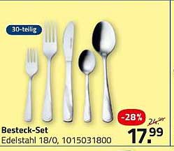 30-teiliges Besteck-Set aus Edelstahl 18/0