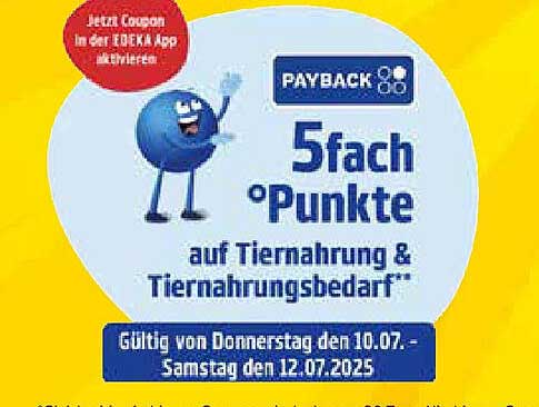 5-fach Punkte auf Tiernahrung & Tiernahrungsbedarf