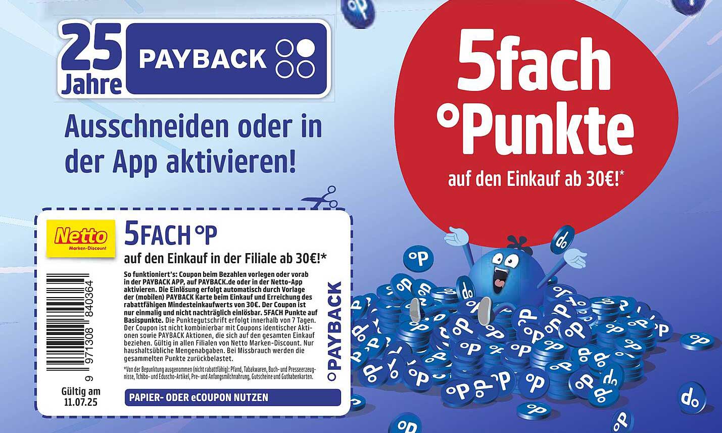 5fach Payback Punkte auf den Einkauf ab 30€!
