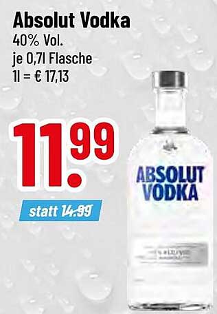 Absolut Vodka 40% Vol. je 0,71 Flasche