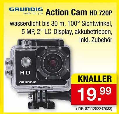 Action Cam HD 720P von Grundig - Wasserdicht und Vielseitig