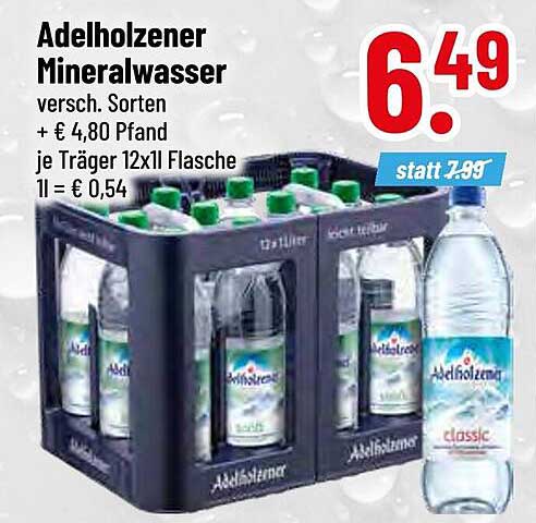 Adelholzer Mineralwasser 12x1l