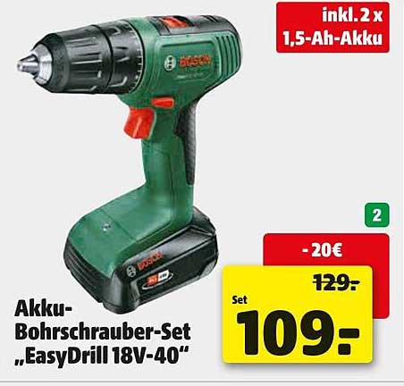 Akku-Bohrschrauber-Set „EasyDrill 18V-40“