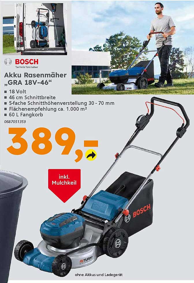 Akku Rasenmäher „GRA 18V-46“