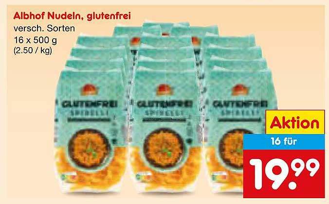 Albhof Nudeln, glutenfrei – verschiedene Sorten