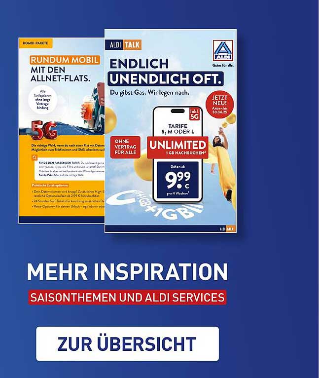ALDI TALK - ENDLICH UNENDLICH OFT: UNLIMITED MIT 1 GB NACHBUCHEN