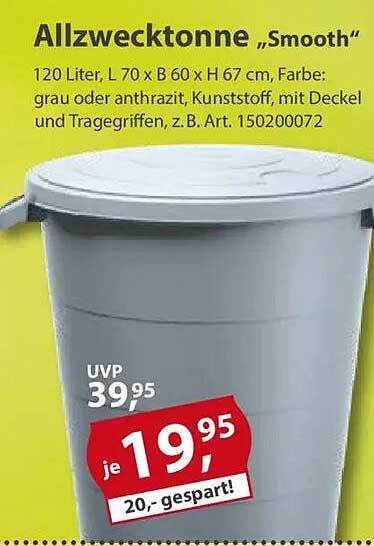 Allzwecktonne „Smooth“ 120 Liter