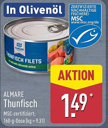ALMARE Thunfisch Filets in Olivenöl - 160-g-Dose