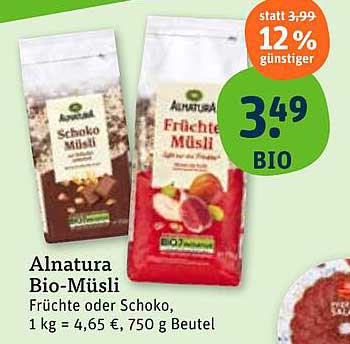 Alnatura Bio-Müsli - Früchte oder Schoko