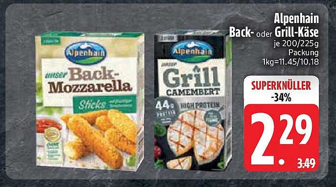 Alpenhain Back- oder Grill-Käse je 200/225g Packung