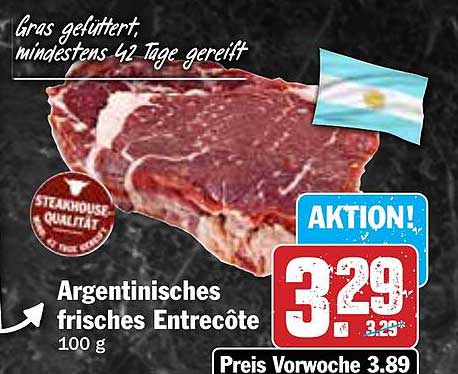 Argentinisches frisches Entrecôte 100 g