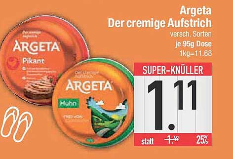 Argeta Der cremige Aufstrich verschieden Sorten je 95g Dose