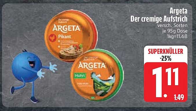 Argeta Der cremige Aufstrich - Verschiedene Sorten 95g Dose