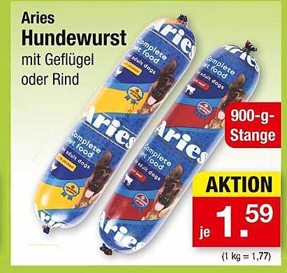Aries Hunde-Wurst mit Geflügel oder Rind