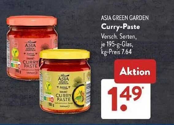 ASIA GREEN GARDEN Curry-Paste 195 g