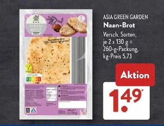 ASIA GREEN GARDEN Naan-Brot