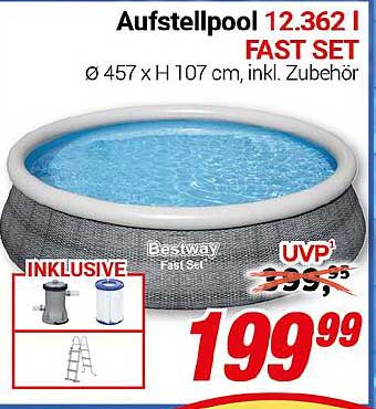 Aufstellpool 12.362 l FAST SET Ø 457 x H 107 cm, inkl. Zubehör