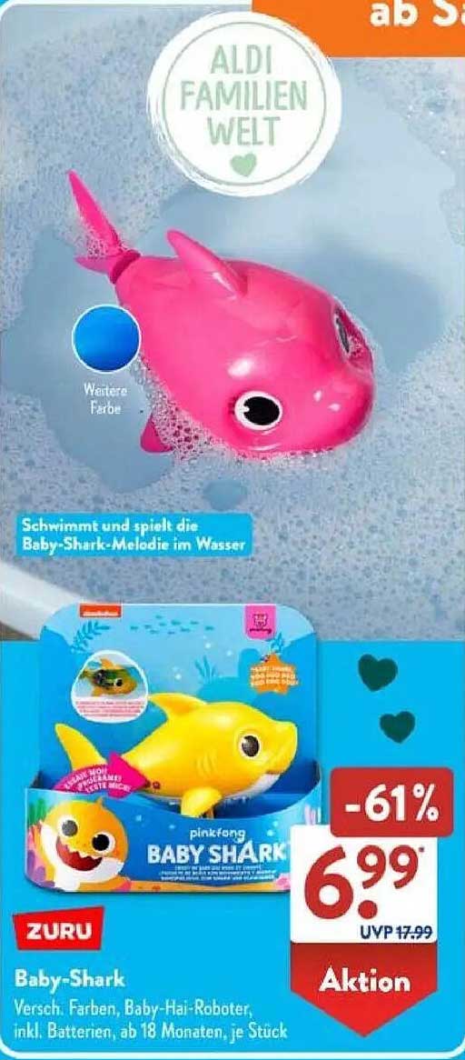 Baby-Shark Wasserspielzeug - Verschiedene Farben, Baby-Hai-Roboter