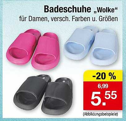 Badeschuhe „Wolke“ für Damen, verschiedene Farben und Größen