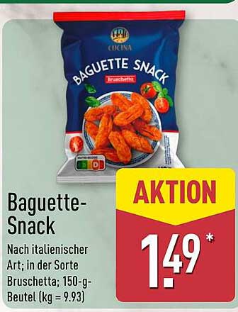 Bagutte-Snack nach italienischer Art, in der Sorte Bruschetta