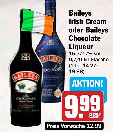 Baileys Irish Cream oder Baileys Chocolate Liqueur - Aktion