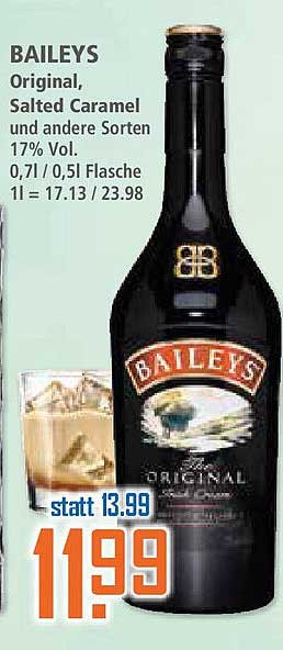 BAILEYS Original, Salted Caramel und andere Sorten 17% Vol.