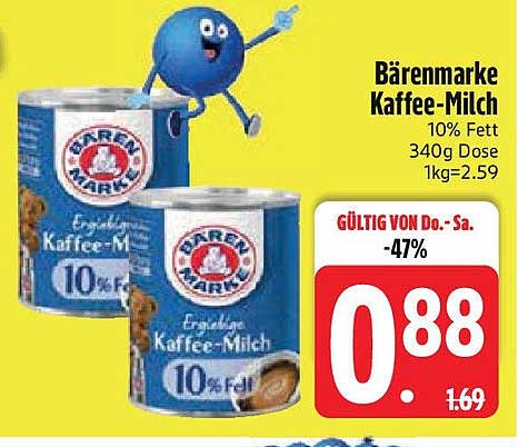 Bärenmarke Kaffee-Milch 10% Fett 340g Dose