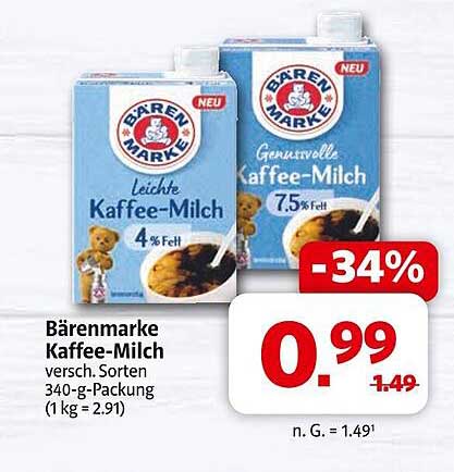 Bärenmarke Kaffee-Milch 340-g-Packung