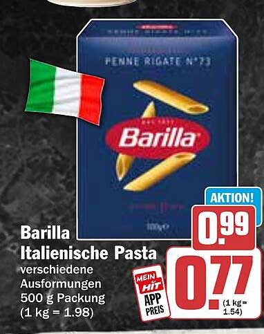 Barilla Italienische Pasta 500 g - Penne Rigate N°73