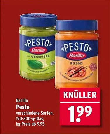 Barilla Pesto – verschiedene Sorten, 190-200g-Glas