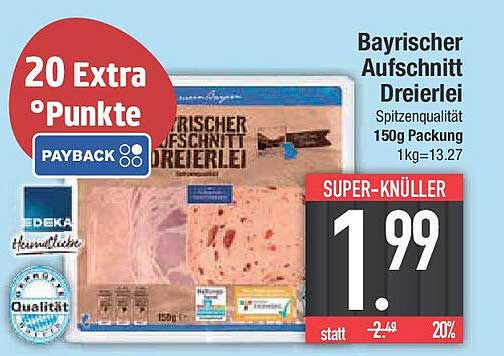 Bayrischer Aufschnitt Dreierlei - Spitzenqualität in der 150g Packung