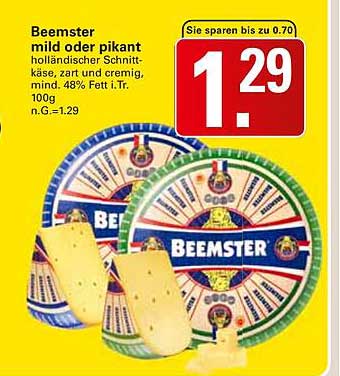 Beemster mild oder pikant – holländischer Schnittkäse