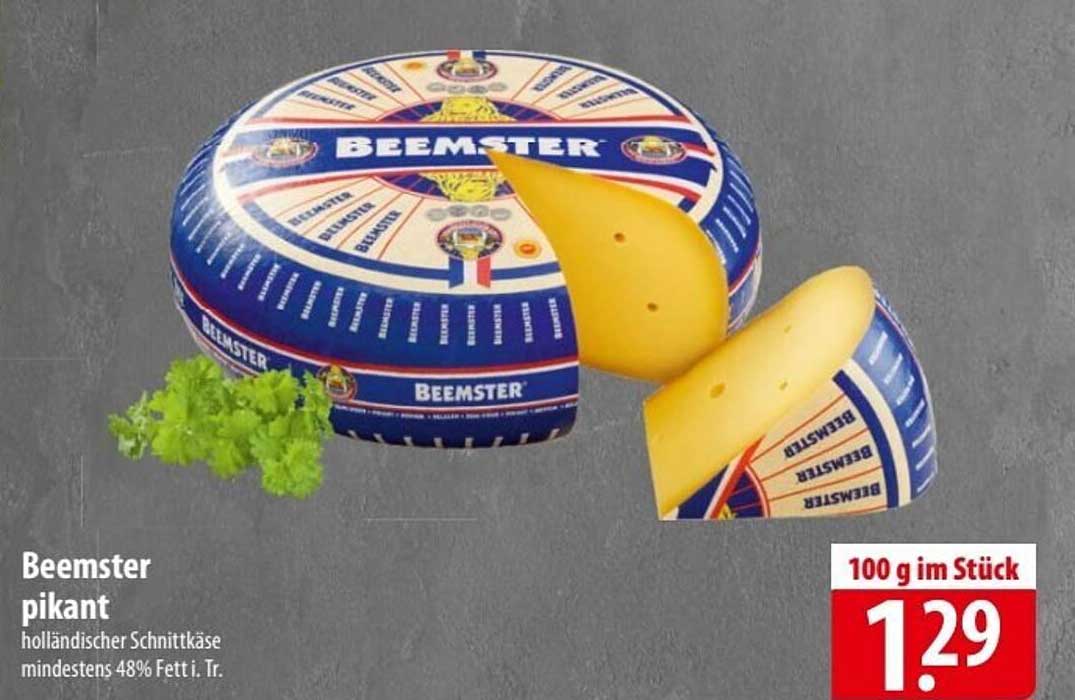 Beemster pikant holländischer Schnittkäse mindestens 48% Fett i. Tr.