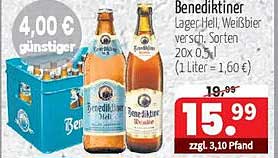 Benediktiner Lager Hell und Weißbier – 20 x 0,5 l