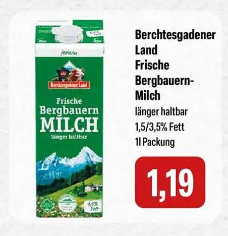Berchtesgadener Land Frische Bergbauern-Milch