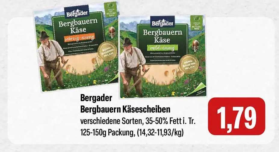Bergader Bergbauern Käse - Käsevariationen in Scheiben