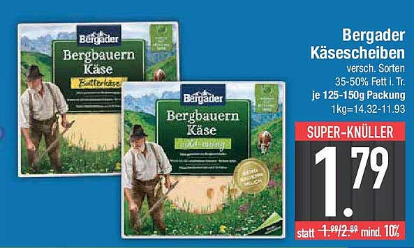Bergader Käsescheiben - verschieden Sorten